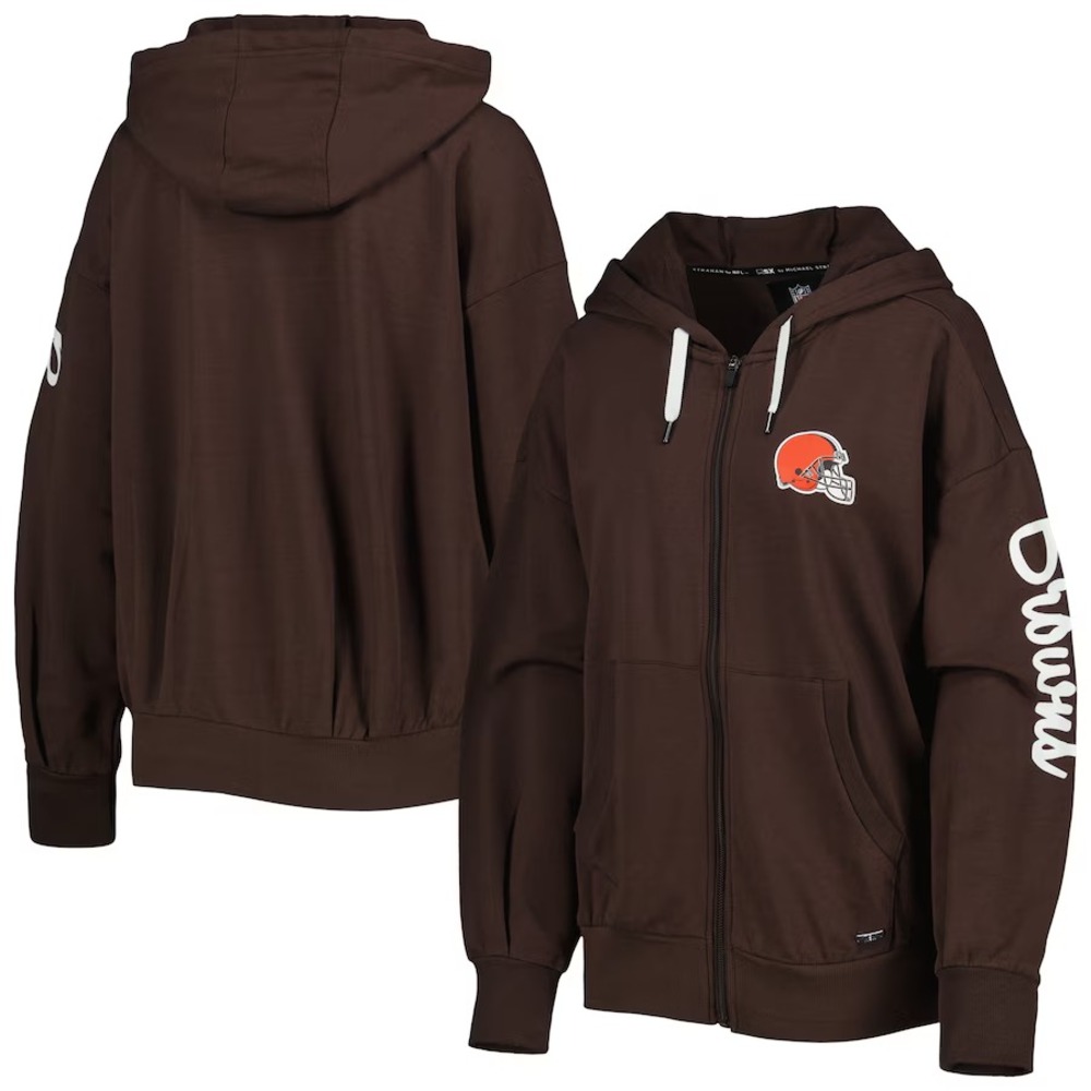 Women's MSX by Michael Strahan Brown Cleveland Full-Zip Hoodie XXL A000675